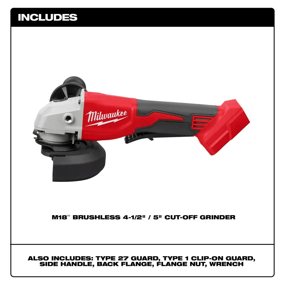 Milwaukee 2686-20 M18 Brushless 4-1/2 / 5 Cut-Off Grinder. Paddle Switch