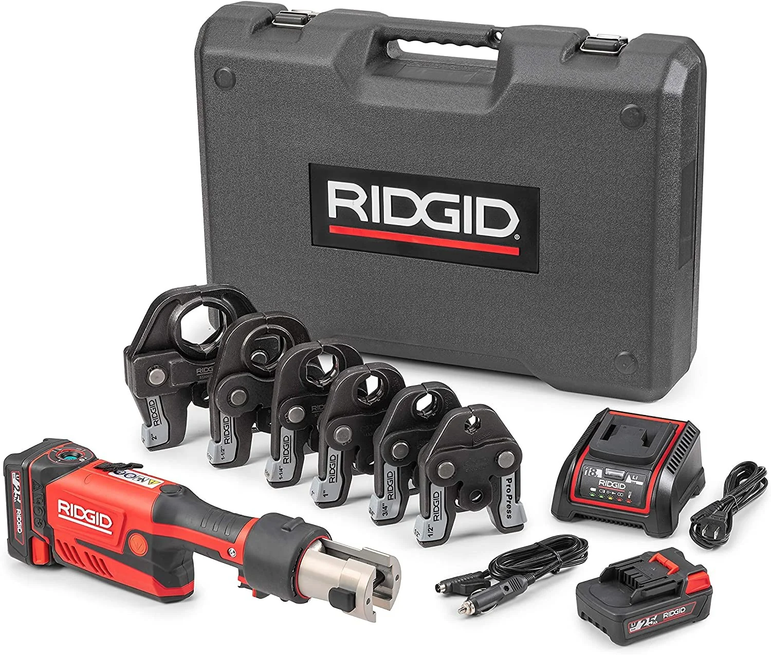 Ridgid 67178 RP 351 Press Tool Kit. Battery and Charger. 1/2 - 2 ProPress Jaws