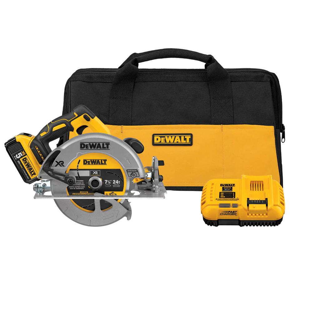 DeWalt DCS570P1 7-1/4 20V MAX Cordless Circular Saw with Brake Kit and 5.0 Battery