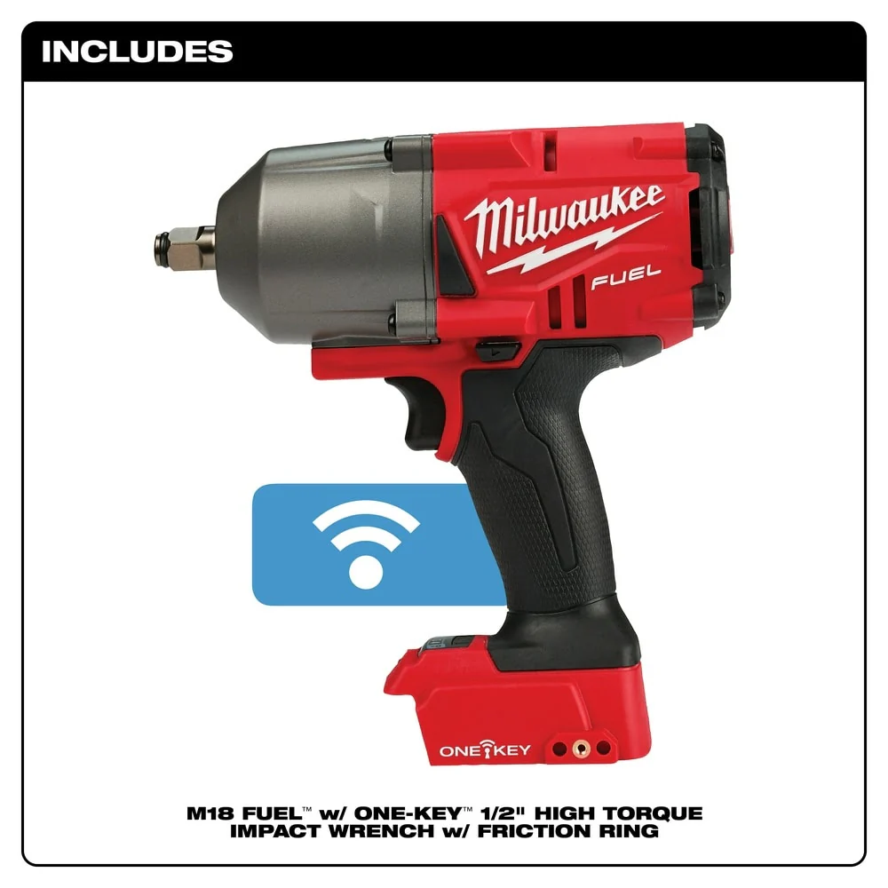 Milwaukee 2863-20 M18 FUEL ONE-KEY High Torque Impact Wrench 1/2 Friction Ring Bare