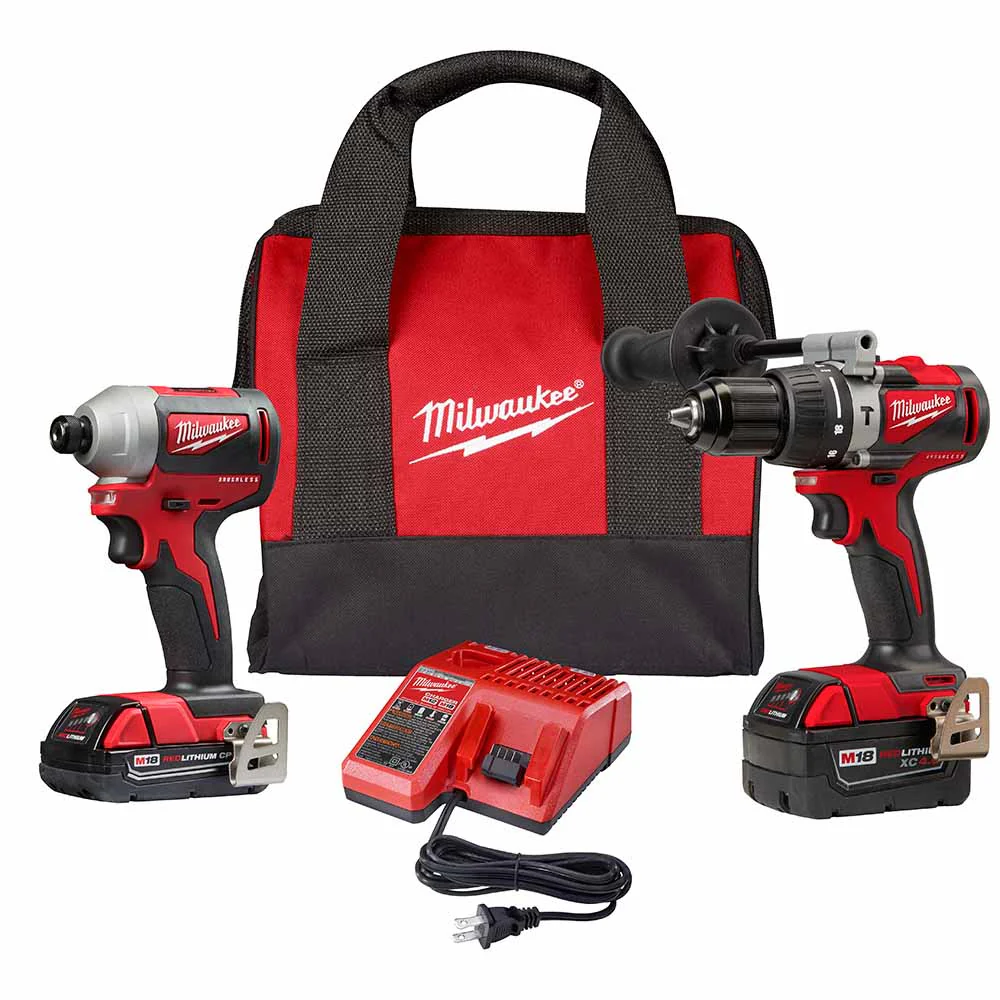 Milwaukee 2893-22CX M18 Brushless Hammer Drill/Impact Combo Kit 2.0.4.0