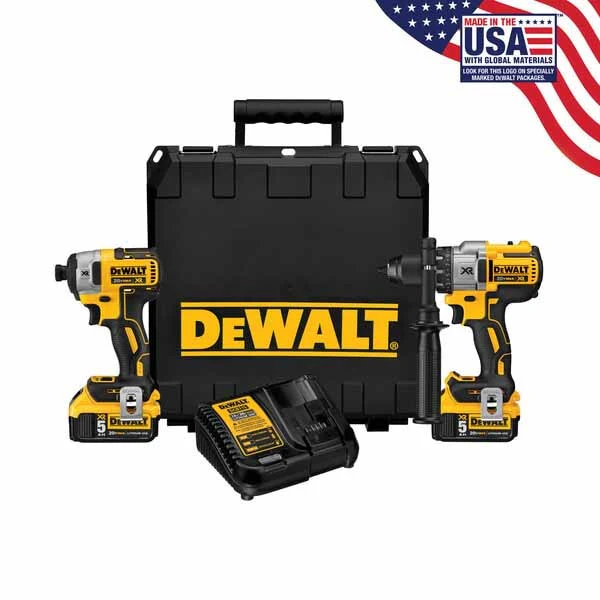 DeWalt DCK299P2 20V Li-Ion Brushless Hammerdrill / Impact Kit 5.0Ah. Case