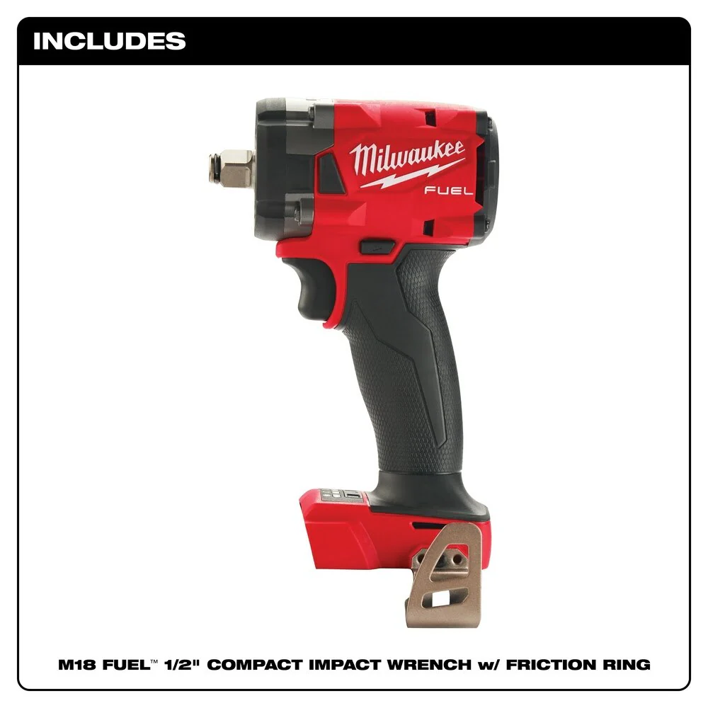 Milwaukee 2855-20 M18 FUEL? 1/2 Compact Impact Wrench w/ Friction Ring Bare Tool
