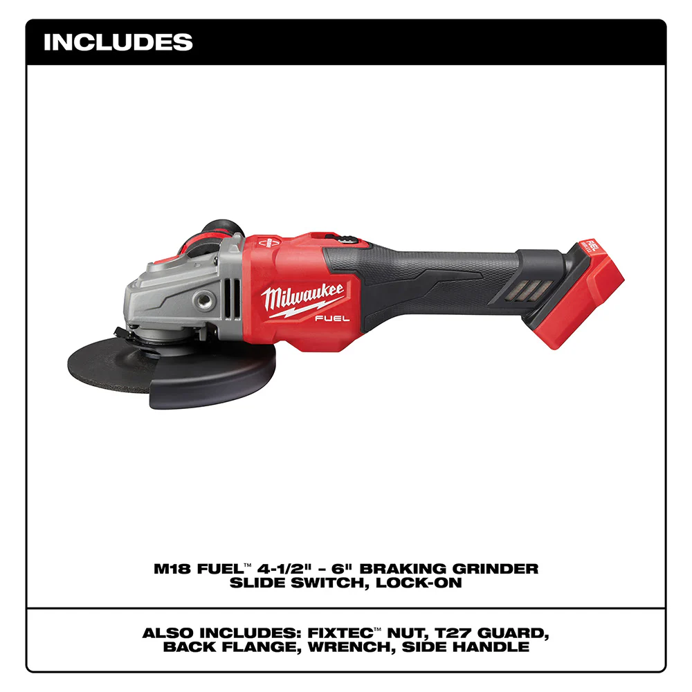 Milwaukee 2981-20 M18 FUEL 4-1/2 - 6 GRINDER. SLIDE SWITCH LOCK-ON. Bare