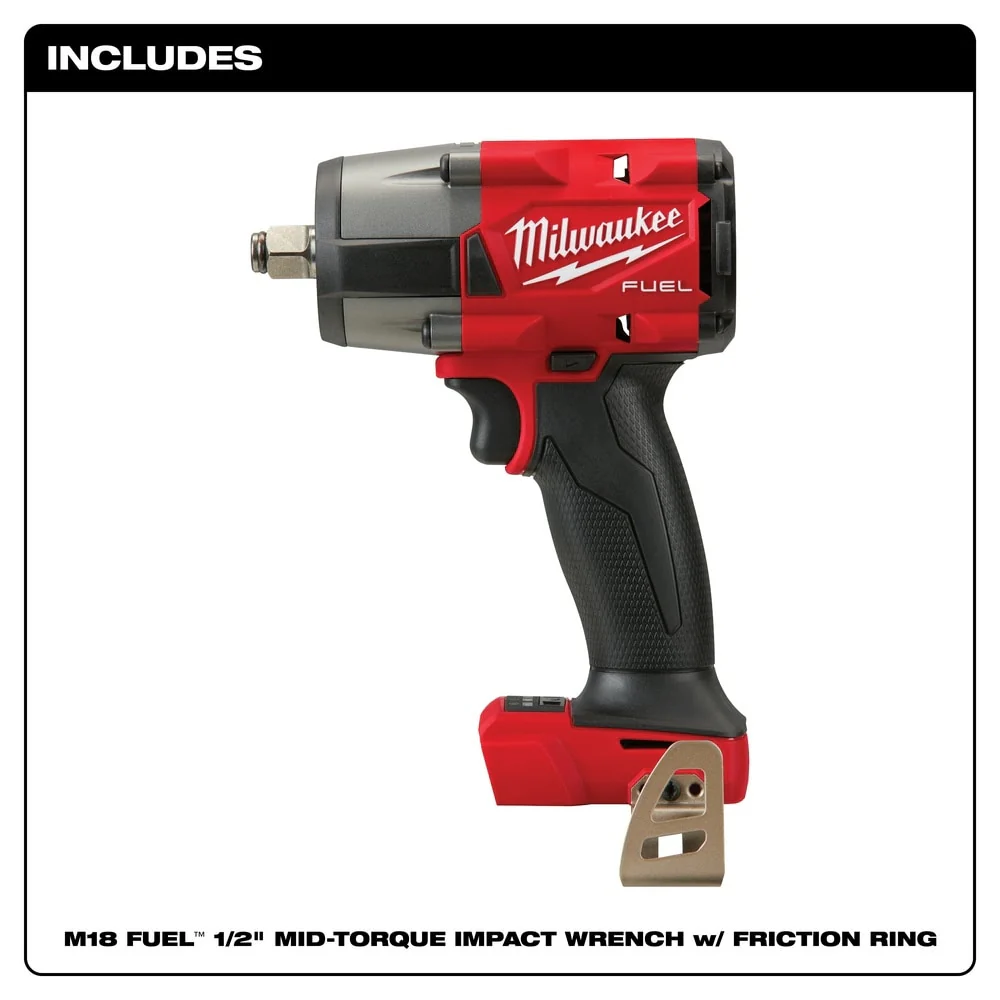 Milwaukee 2962-20 M18 FUEL? 1/2 Mid-Torque Impact Wrench w/ Friction Ring Bare Tool