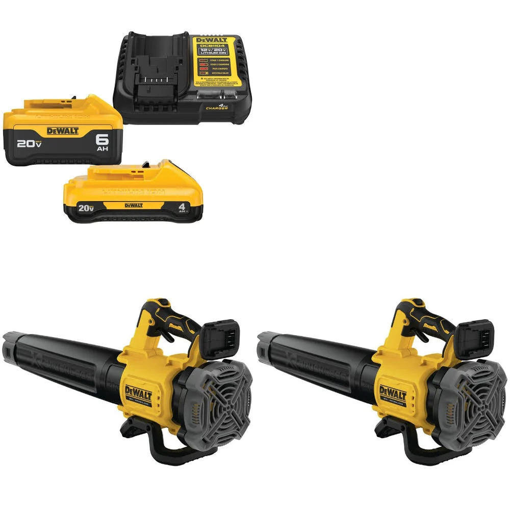 DeWalt DCB2460C Battery & Charger Kit W/ FREE DCBL722B Blower, 2 Pack