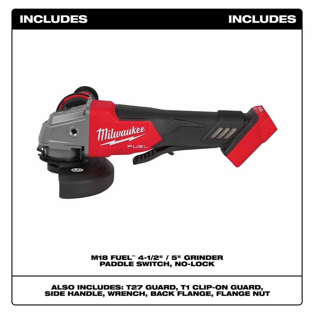 Milwaukee 2880-20 M18 FUEL? 4-1/2 / 5 Grinder Paddle Switch. No-Lock