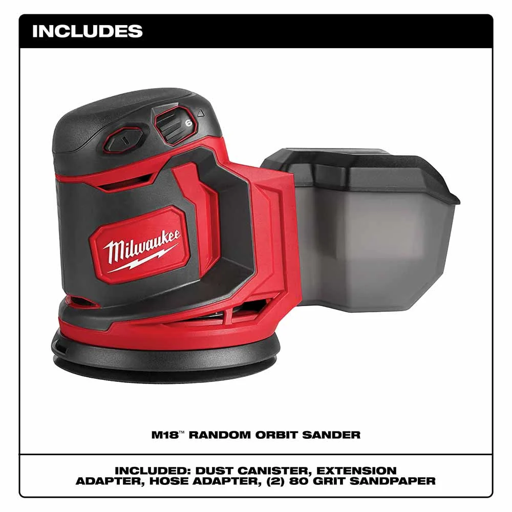 Milwaukee 2648-20 M18 5 Random Orbit Sander (BARE TOOL) VS Hook & Loop